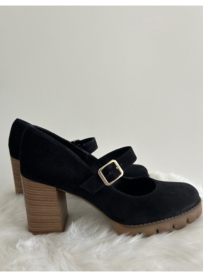 SOULIER MARY JANE SUÈDE NOIR