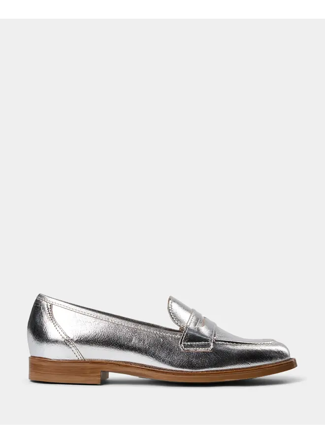 LOAFER CUIR ARGENT
