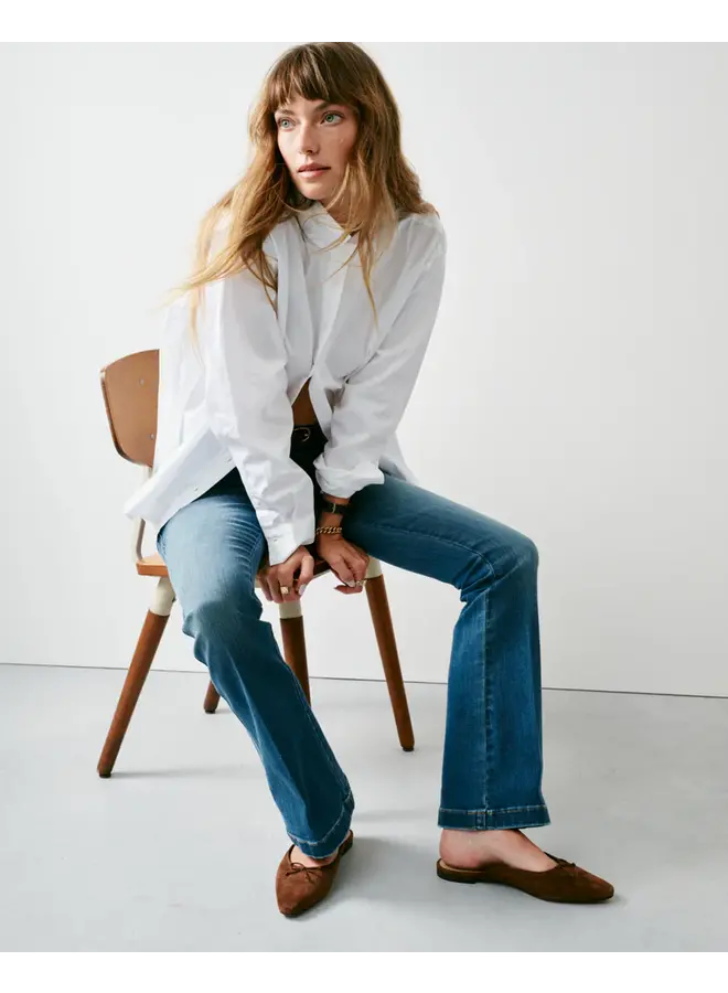 JEANS PULL-ON FLARE BLEU