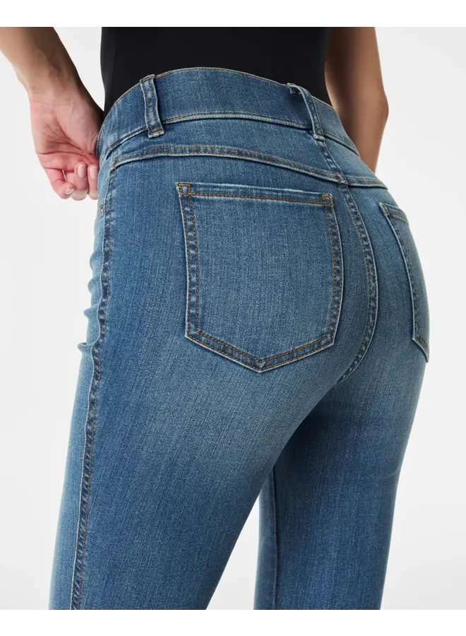 JEANS PULL-ON FLARE BLEU