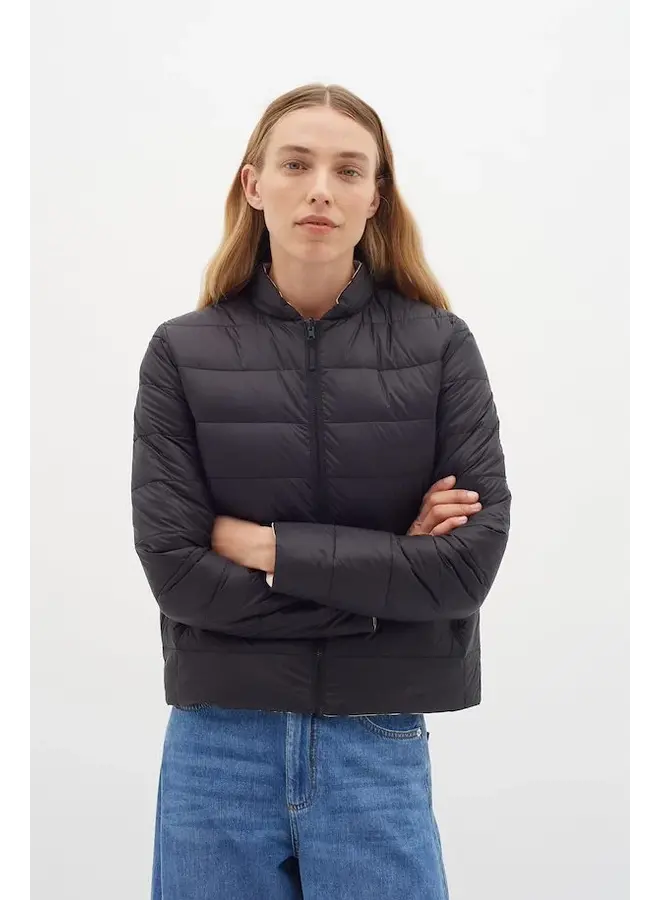 MANTEAU MAT. REVERS. NOIR LILA