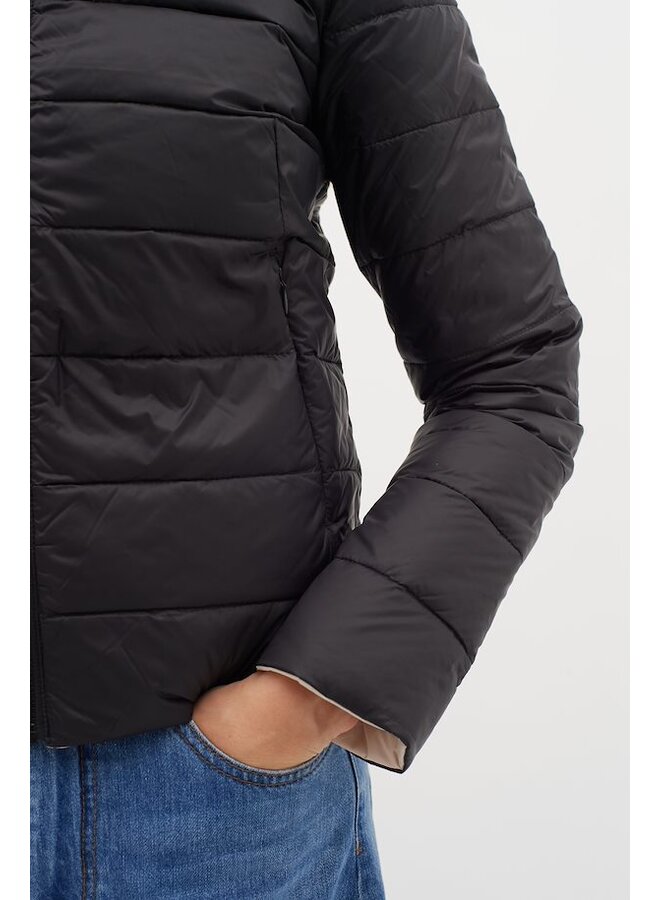 MANTEAU MAT. REVERS. NOIR LILA