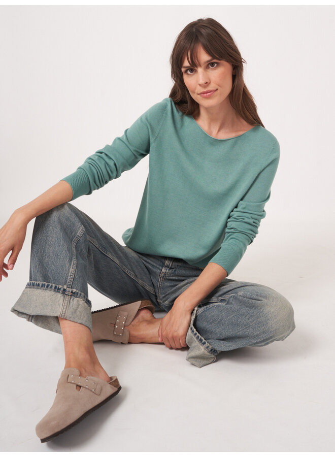 CHANDAIL COL BATEAU AQUA