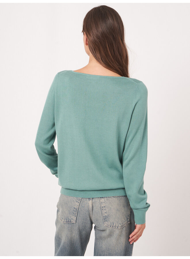 CHANDAIL COL BATEAU AQUA