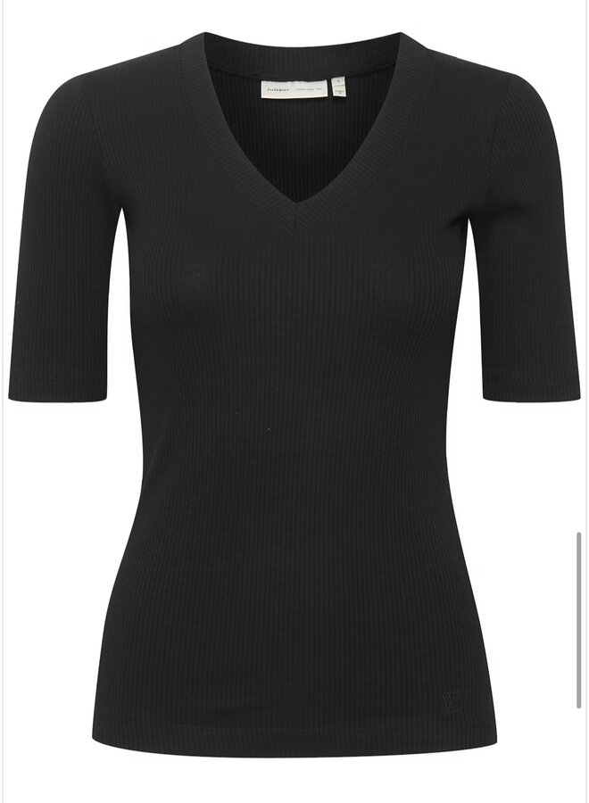 T-SHIRT DAGNA COL V NOIR