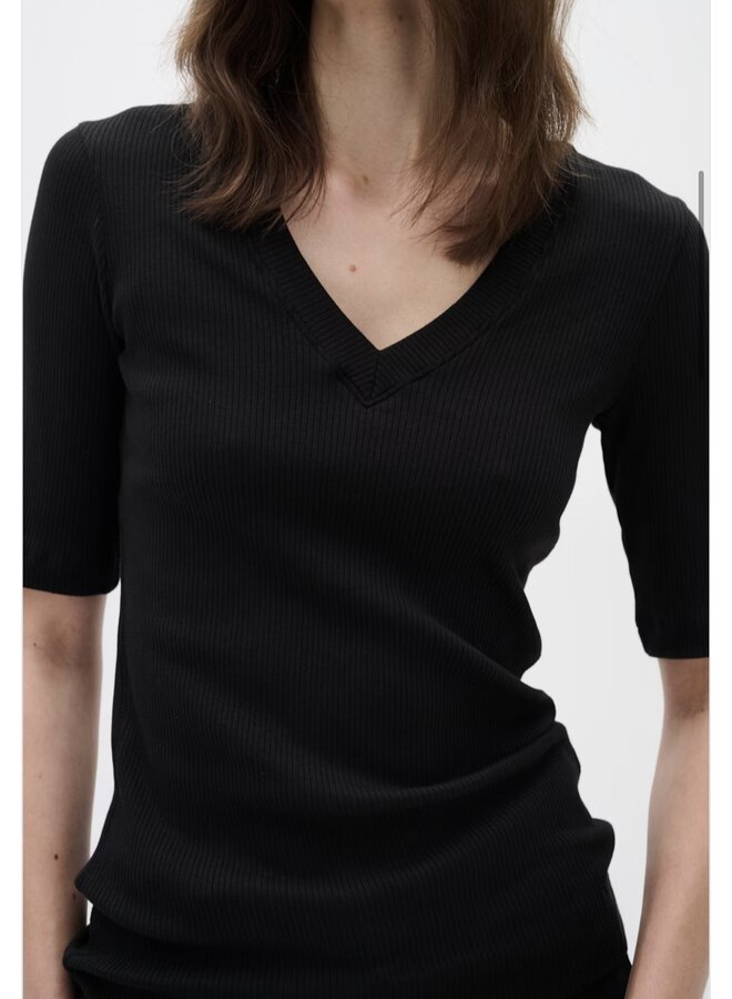 T-SHIRT DAGNA COL V NOIR