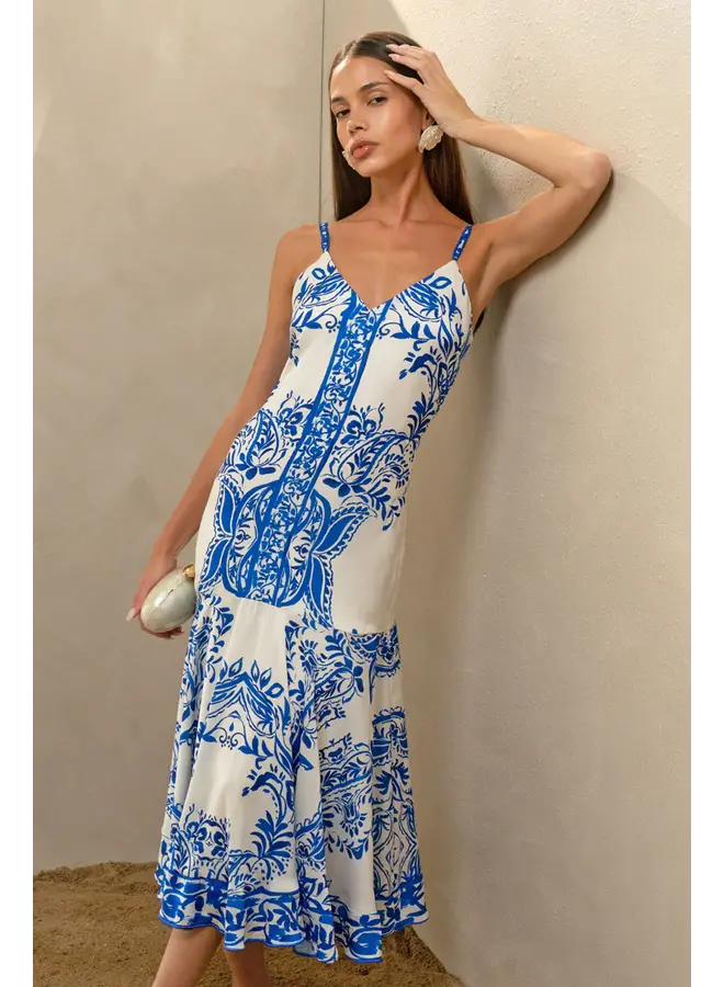 ROBE RHEGAN IMP. BLEU ÉLECT.