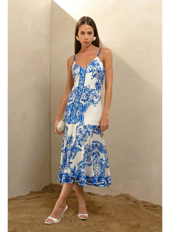 ROBE RHEGAN IMP. BLEU ÉLECT.