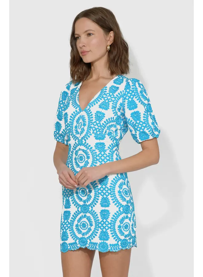 ROBE ROSEMARY BRODÉE BLEU