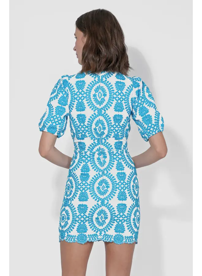 ROBE ROSEMARY BRODÉE BLEU