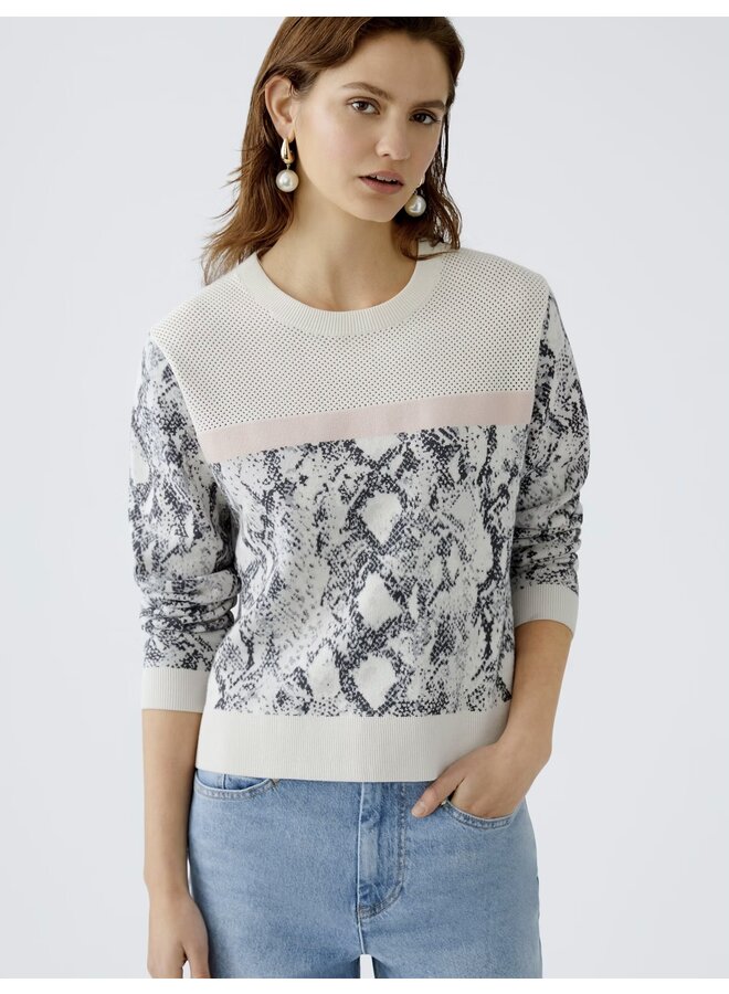 PULL SERPENT BLANC/NOIR
