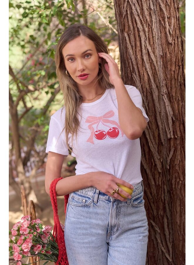 T-SHIRT BLANC CERISES