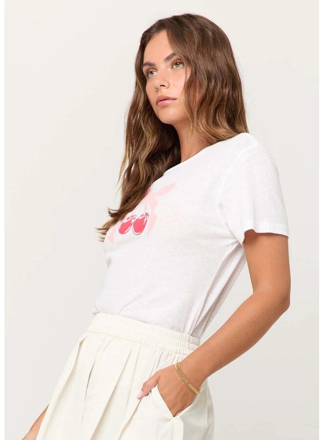 T-SHIRT BLANC CERISES