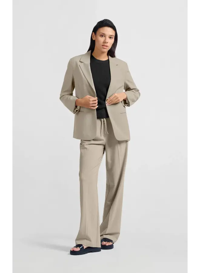 VESTON RAYÉ CEINTURE BEIGE