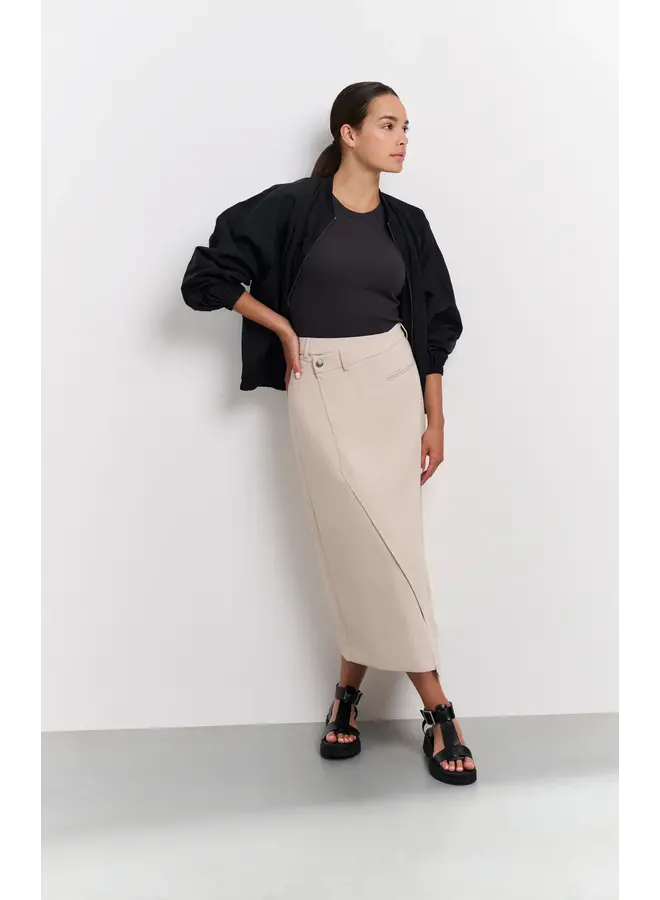 JUPE MIDI ASYM. BEIGE