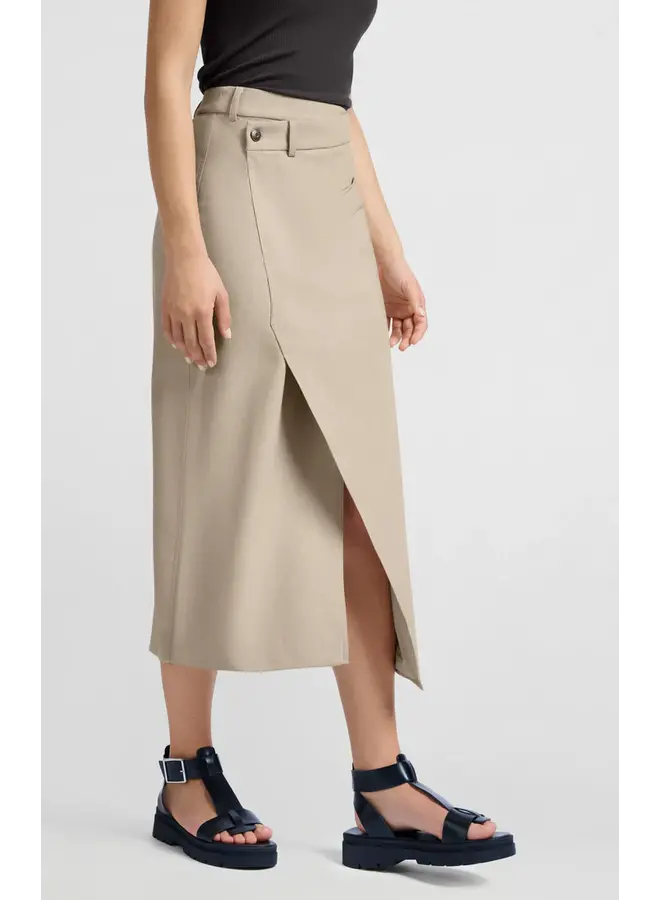 JUPE MIDI ASYM. BEIGE