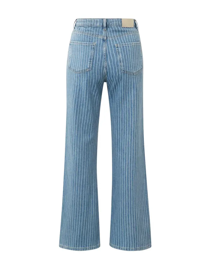 JEANS LARGE RAYÉ BLEU