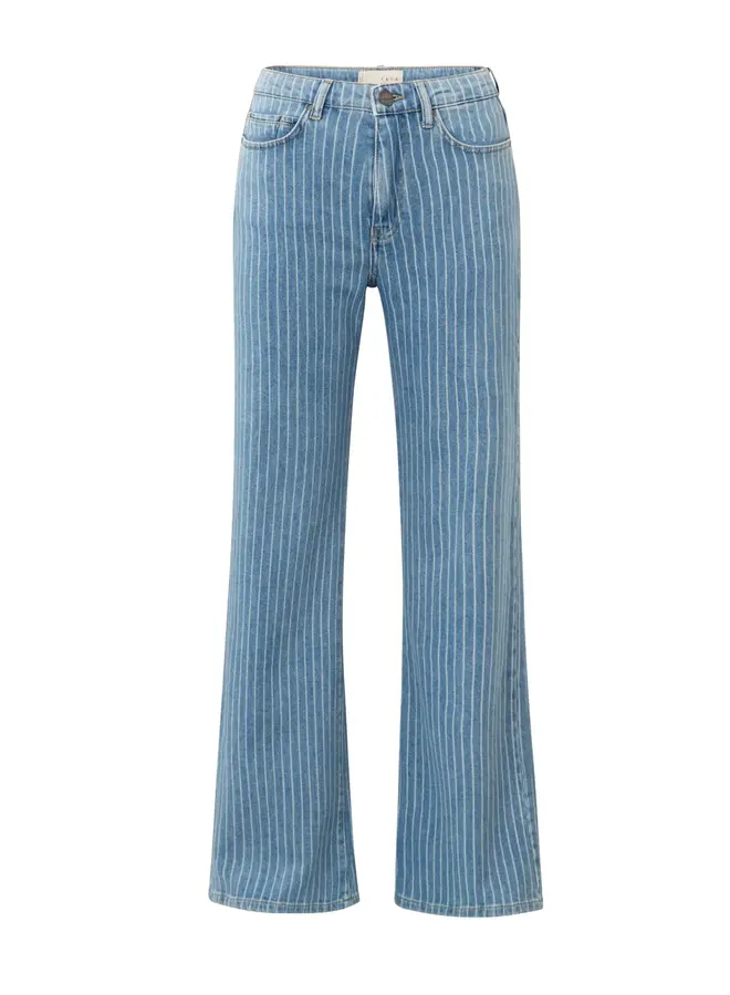JEANS LARGE RAYÉ BLEU
