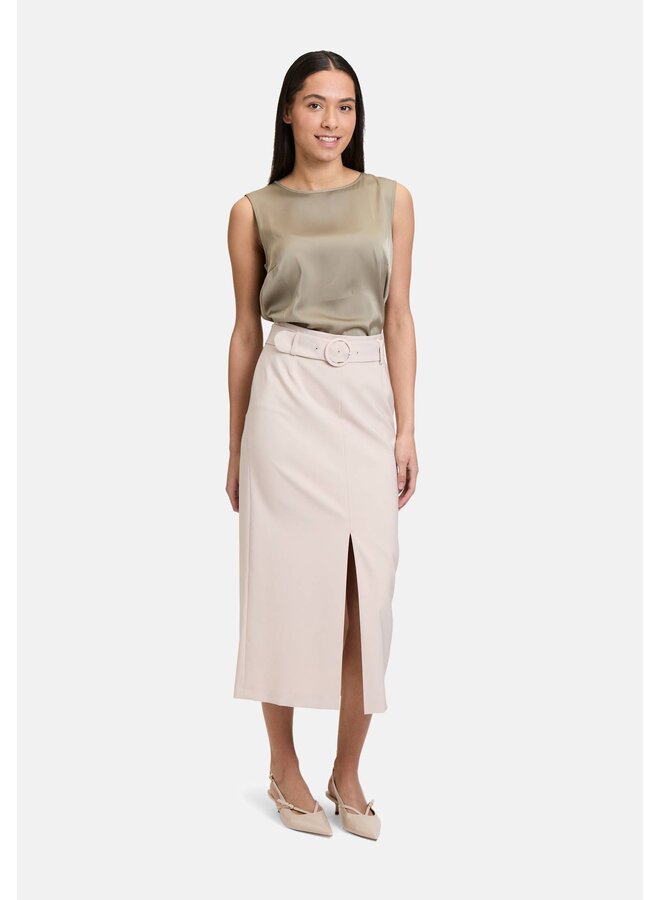 JUPE BEIGE CEINTURÉE