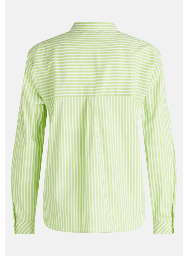 BLOUSE RAYÉE VERT/BLANC