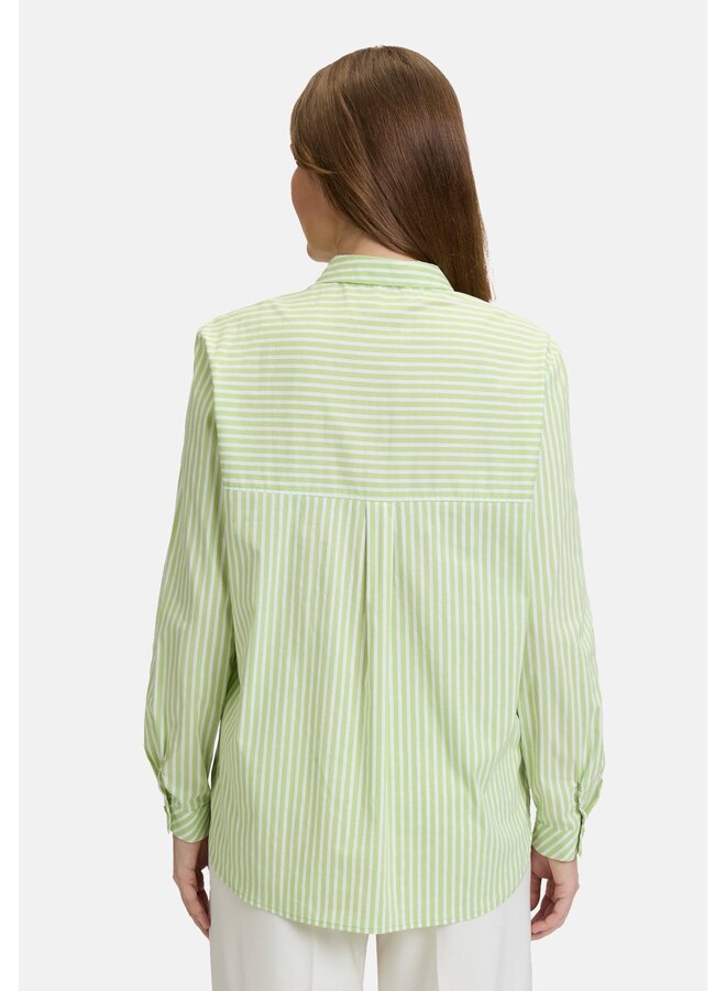 BLOUSE RAYÉE VERT/BLANC