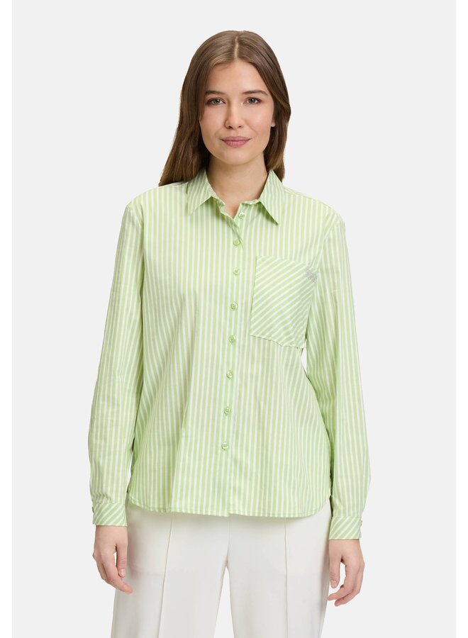 BLOUSE RAYÉE VERT/BLANC