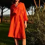 ROBE CHEMISE LIN ORANGE