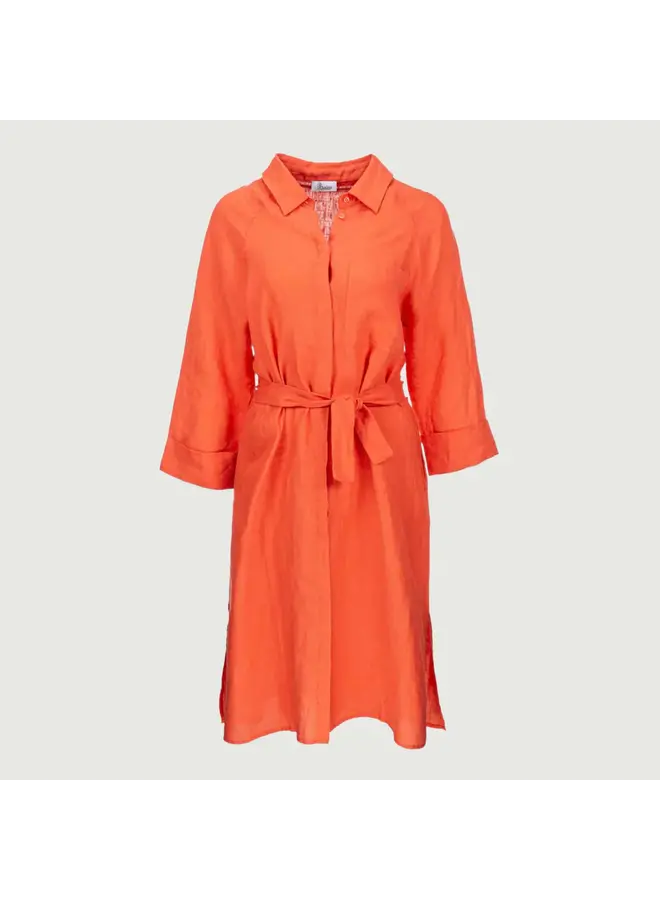 ROBE CHEMISE LIN ORANGE