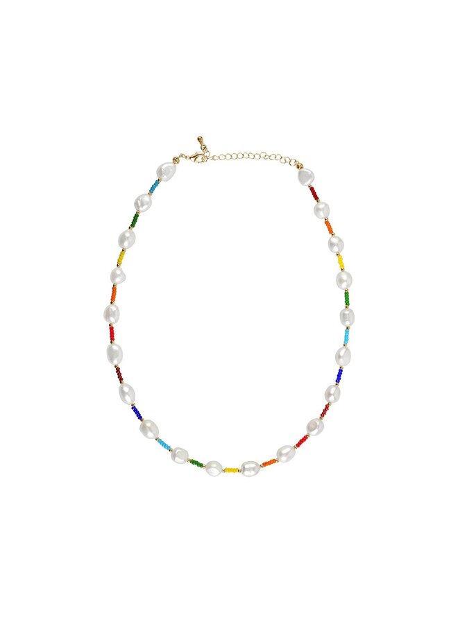 COLLIER PERLES COLORÉES MULTI