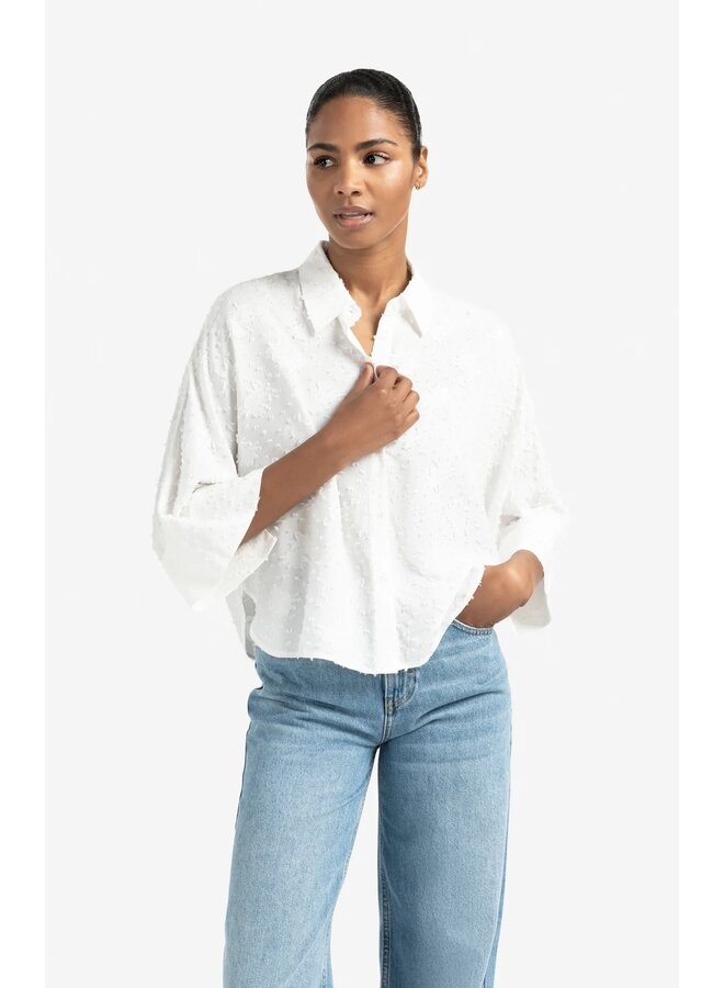 BLOUSE JACQUARD BLANCHE