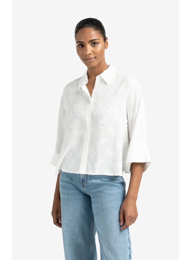 BLOUSE JACQUARD BLANCHE