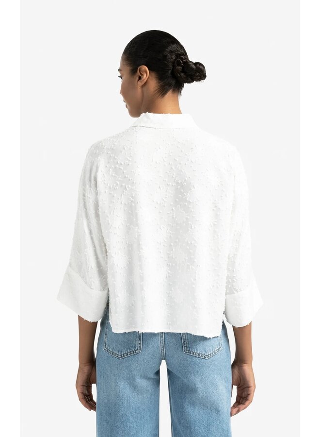 BLOUSE JACQUARD BLANCHE