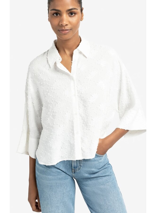 BLOUSE JACQUARD BLANCHE