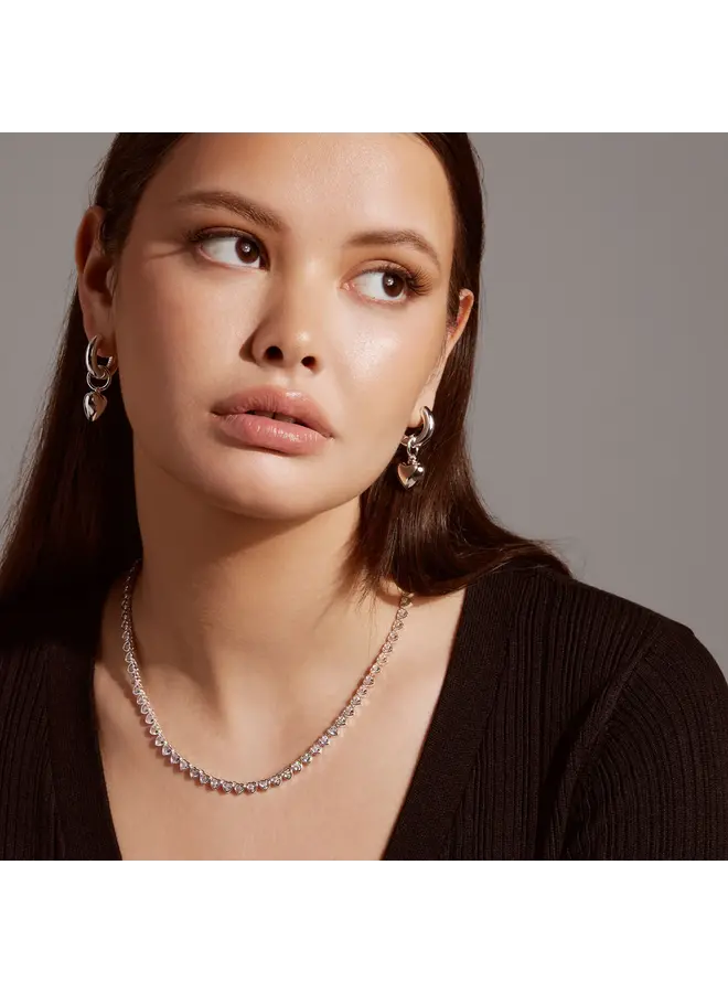 BOUCLES COEURS FLAMES ARGENT