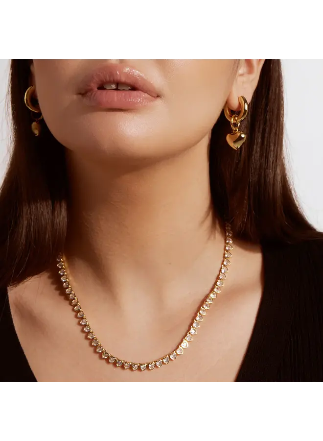 BOUCLES COEUR FLAMES OR