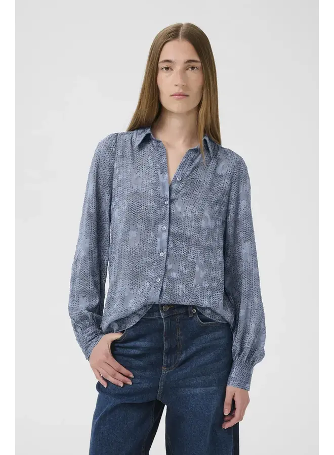 BLOUSE ADDISON MOTIF BLEU