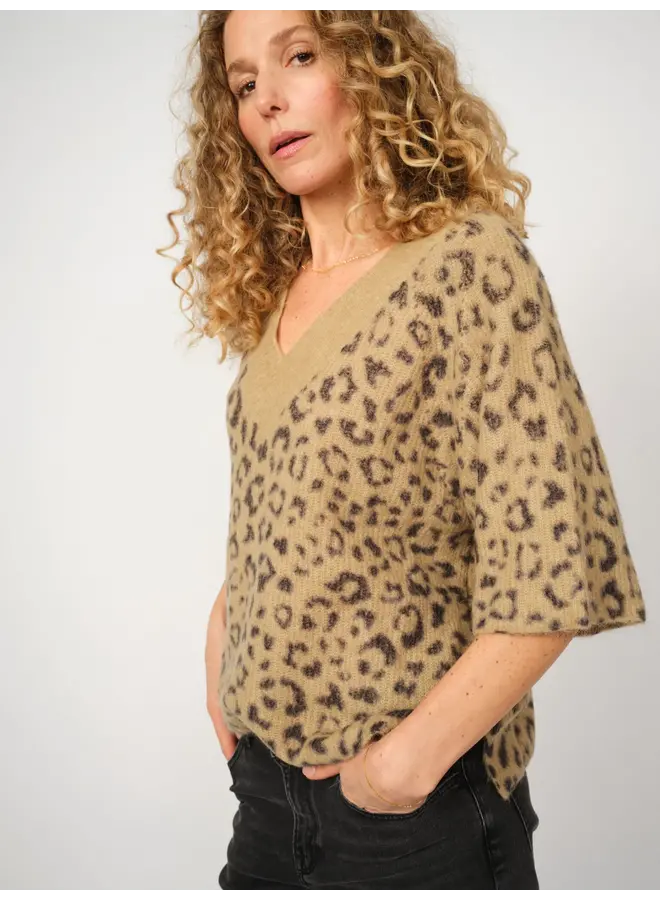 PULL EN V TACI LÉOPARD