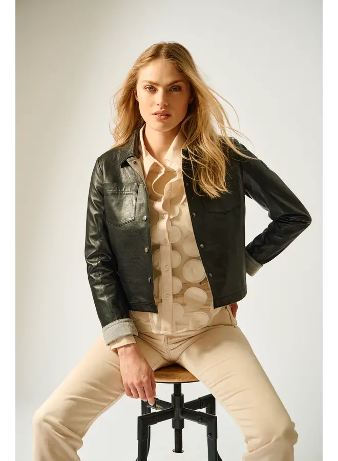 JACKET LEFEI CUIR NOIR