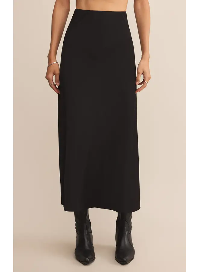 JUPE IZABEL SATIN NOIR