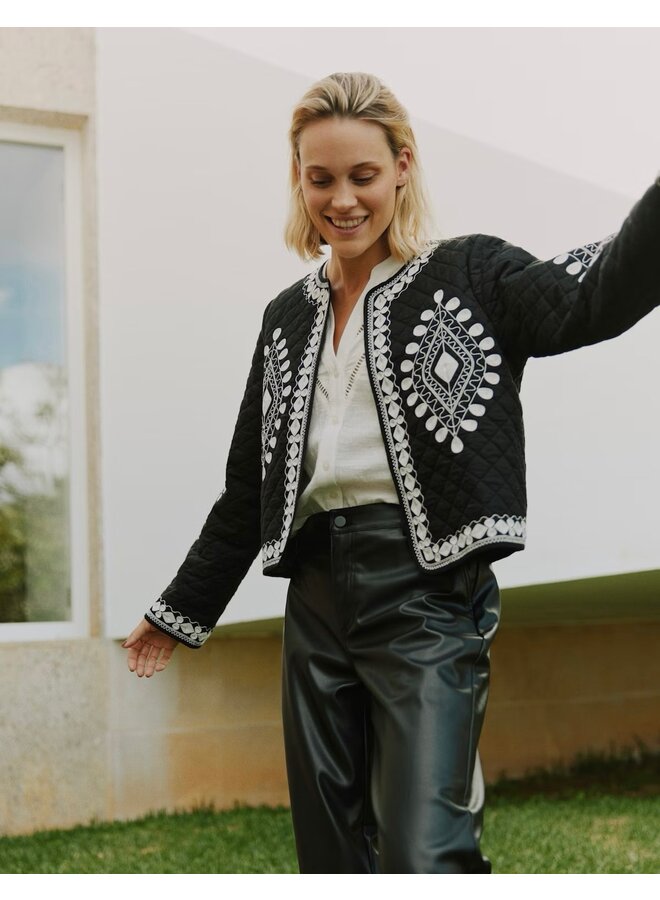 JACKET DAMUN BRODERIE NOIR/BLANC