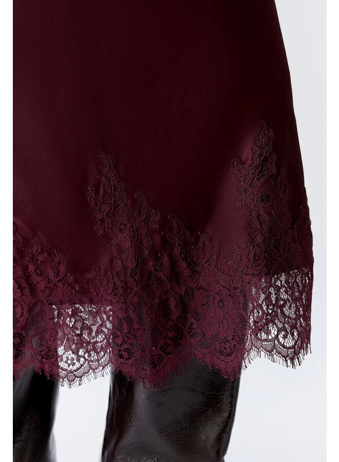 JUPE SATINÉE BOURGOGNE