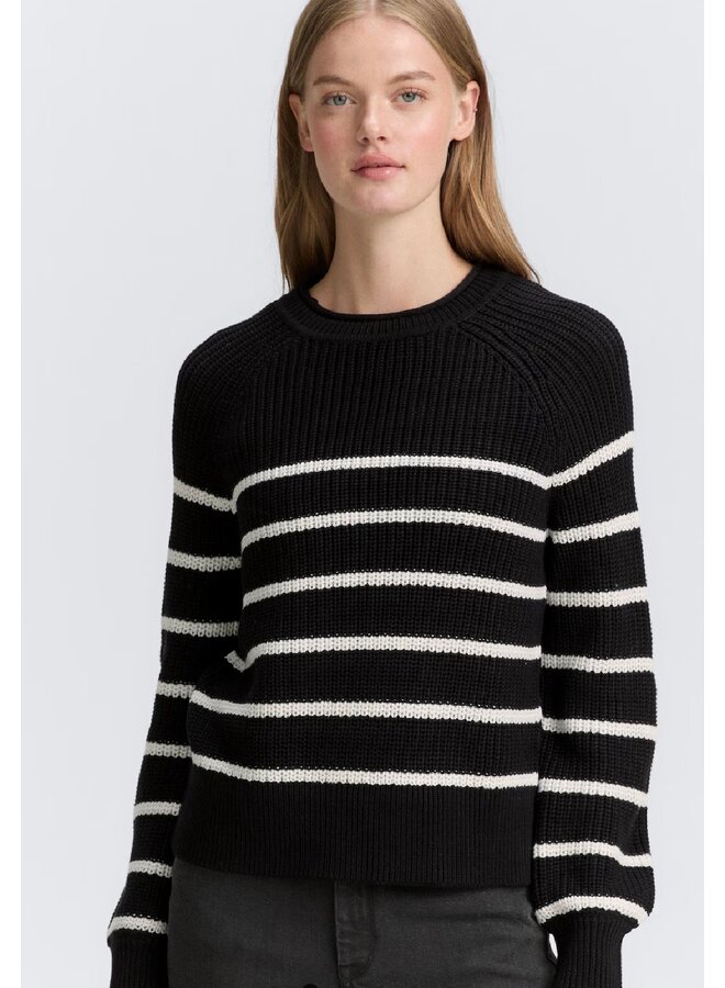 PULL RAYURES NOIR/BLANC