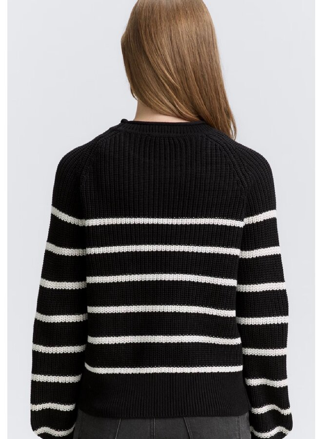 PULL RAYURES NOIR/BLANC