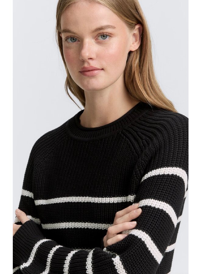 PULL RAYURES NOIR/BLANC