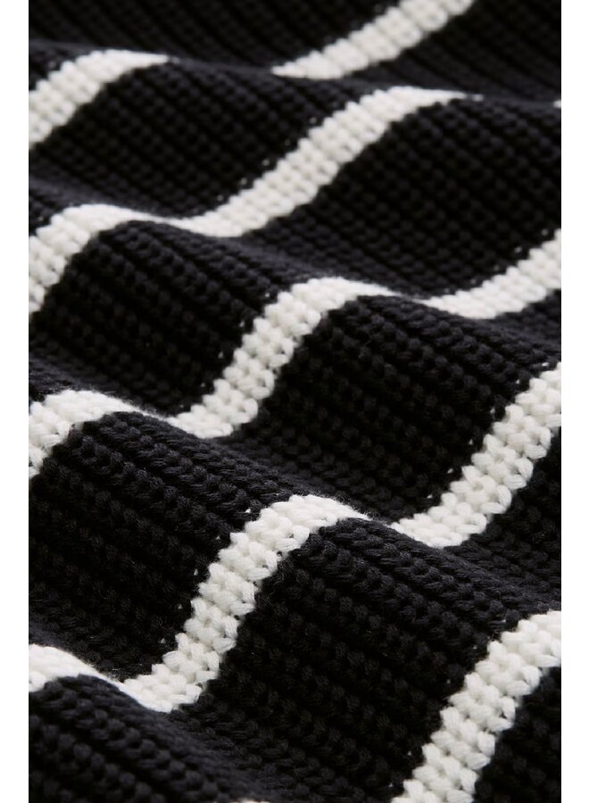 PULL RAYURES NOIR/BLANC