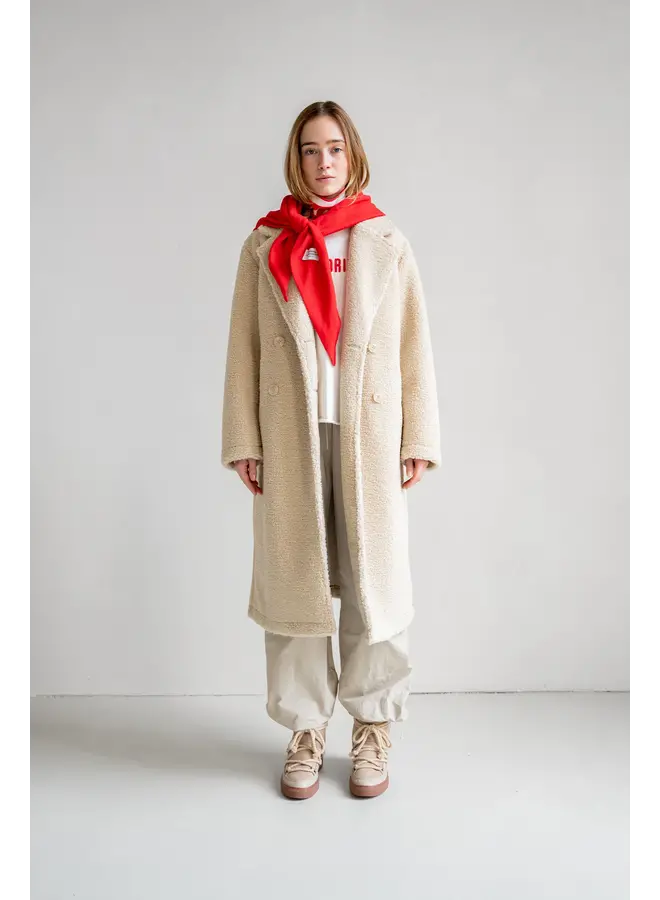 MANTEAU TEDDY LONG BEIGE