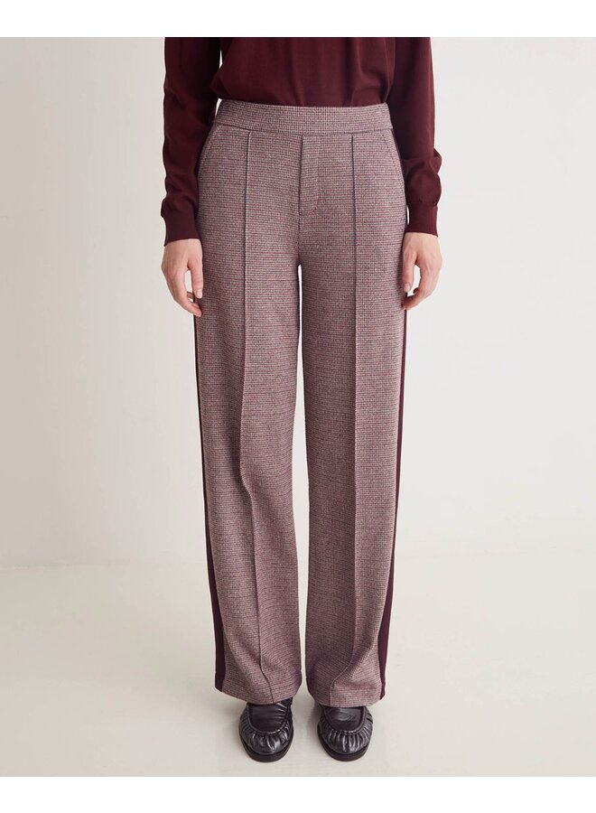 PANTALON JACQUARD AUBERGINE