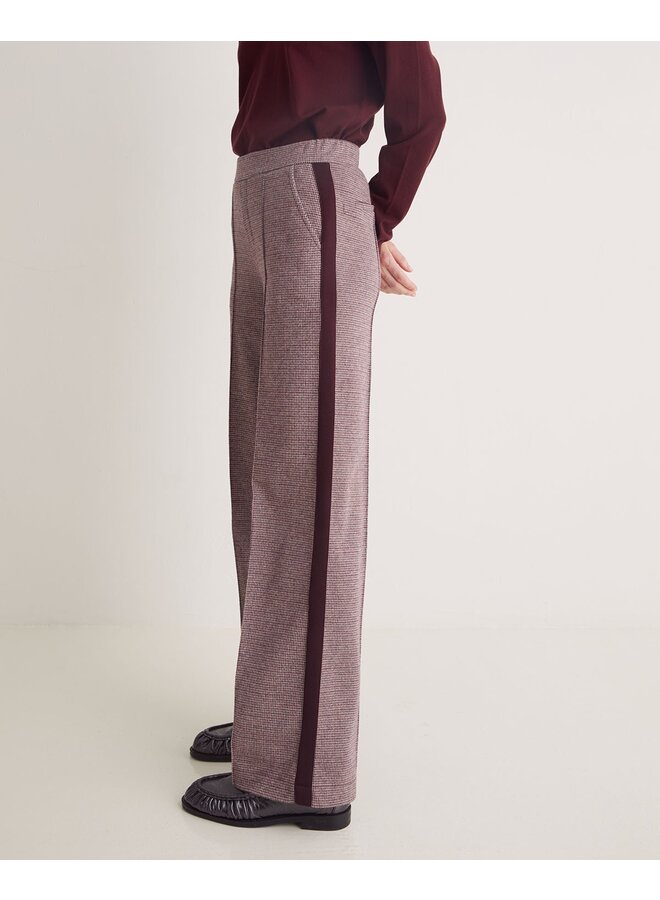 PANTALON JACQUARD AUBERGINE