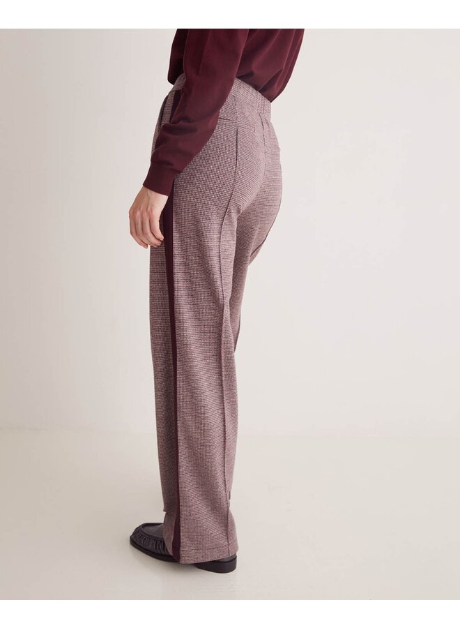 PANTALON JACQUARD AUBERGINE