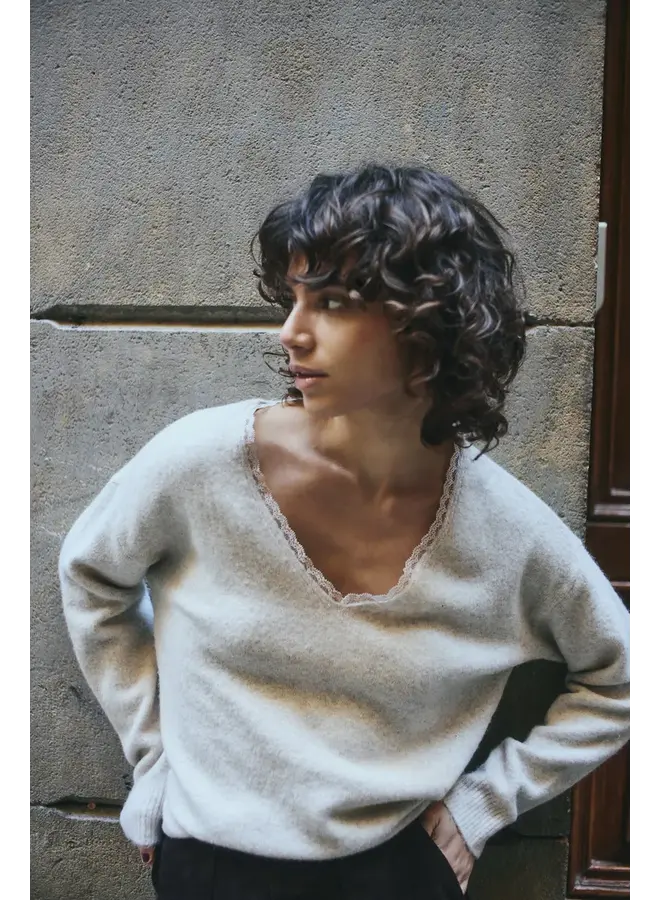 PULL EN V ELLEN BEIGE